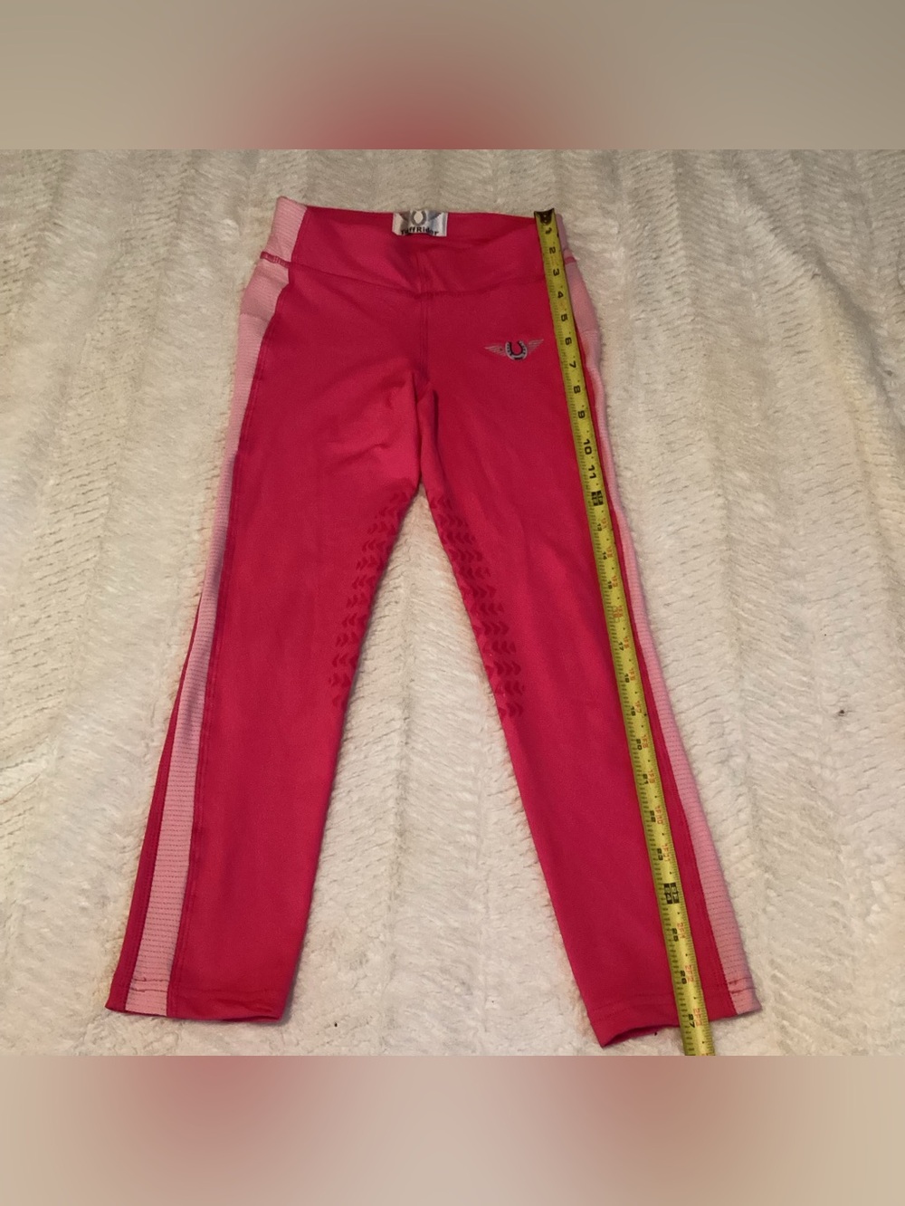 Girls Western Tuff Rider Hot Pink Horse Back Riding Ventilted Legging Pants 10